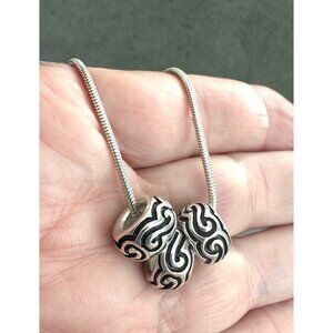 Vtg STERLING Silver with 3 Ornate Slide Beads NECKLACE 22" -ESPO Joseph Esposito